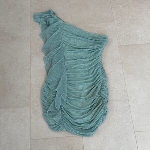 BCBGMaxAzria One Shoulder Dress in Teal